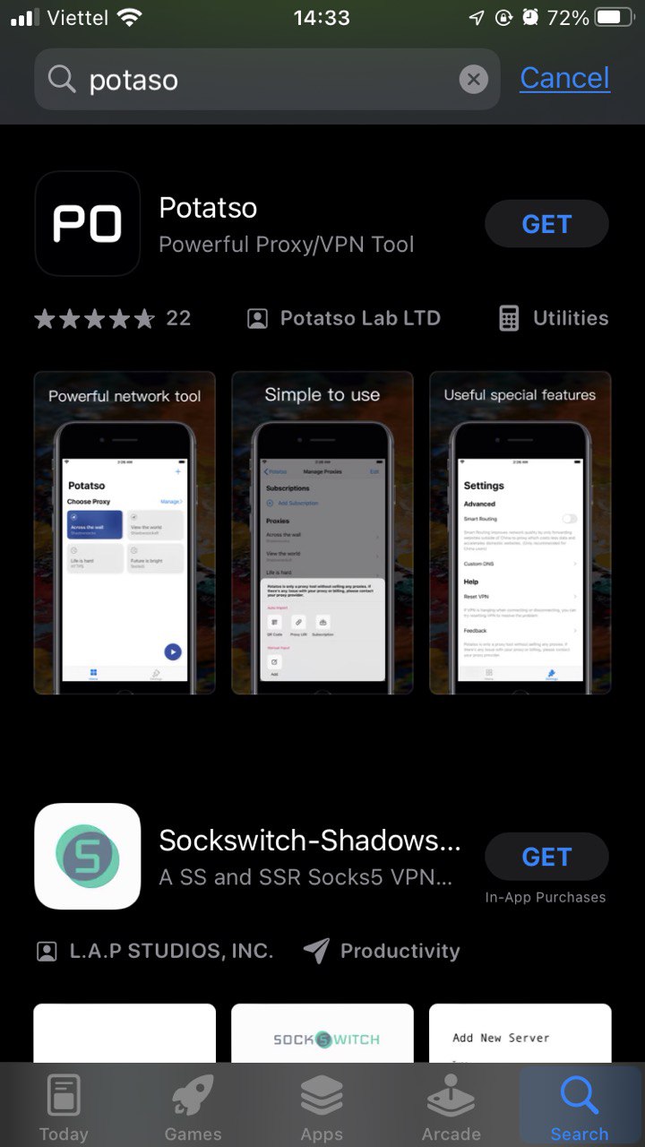 cai dat app potaso